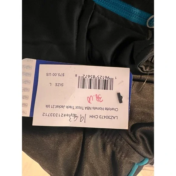 Charlotte Hornets NBA Full Zip Jacket Track Black Teal‎ Mens L G-III Carl Banks - Picture 8 of 9